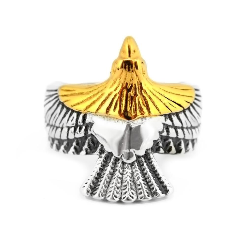 Gents American Eagle Ring with Bronze Plate Stainless Steel Jewelry By Heavy Metal