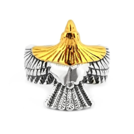 Gents American Eagle Ring with Bronze Plate Stainless Steel Jewelry By Heavy Metal