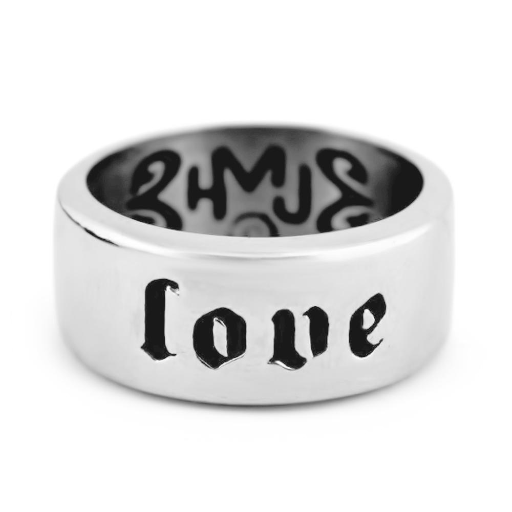 Ring Love Stainless Steel Wide Band