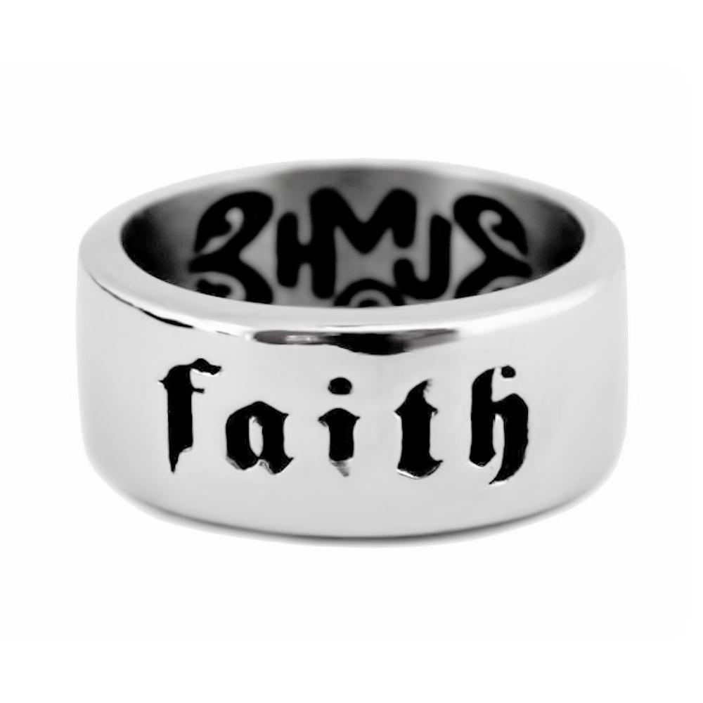Faith Ring In Our God Yahshua Stainless Steel Motorcycle Christian Biker Jewelry
