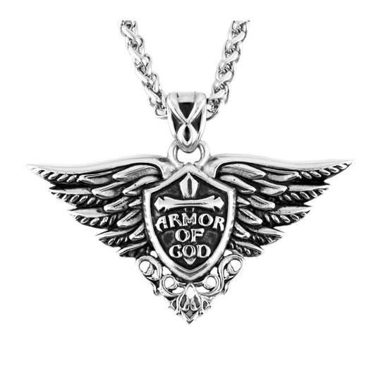 Armor of God Pendant  Stainless Steel Religious Jewelry