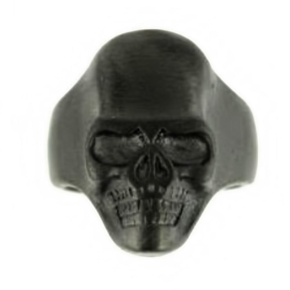 Gents Brushed GUNMETAL Ring Stainless Steel Motorcycle Biker Ring