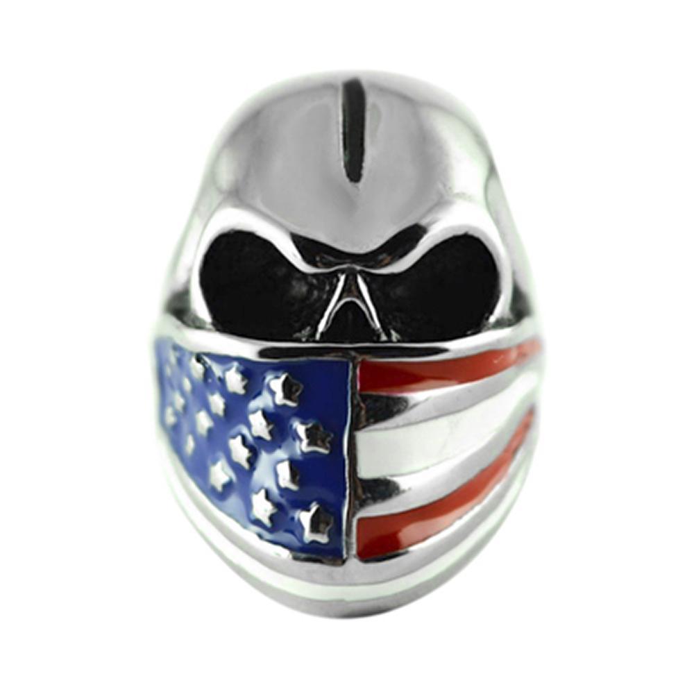 Ring American Flag Bandanna Solid Underside Stainless Steel 8 16