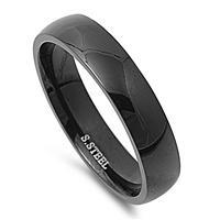 Stainless Steel Black Wedding Band Ring