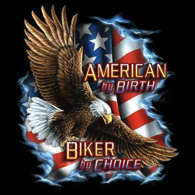 Badass Jewelry American by Birth, Biker by Choice Ladies' White T-shirt