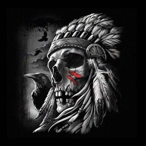 Badass Jewelry Chief Skull Men's Black T-shirt