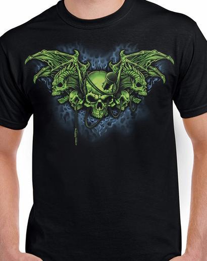 Badass Jewelry Demon Wings Men's Black T-shirt