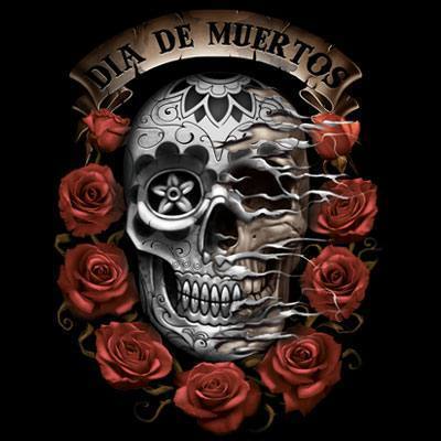 Badass Jewelry Dia De Muertos Ladies' Black T-shirt