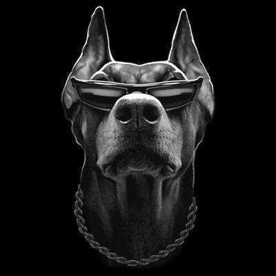 Badass Jewelry Doberman Men's Black T-shirt