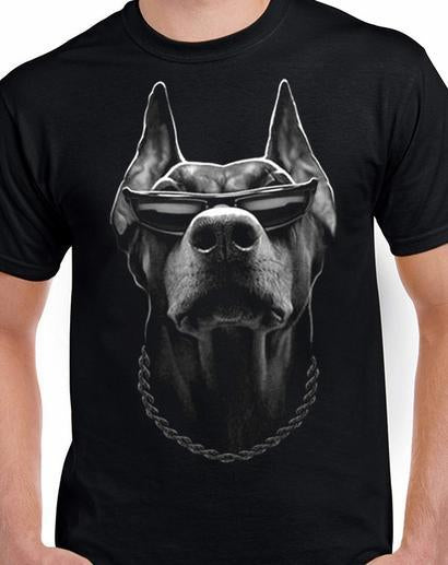 Badass Jewelry Doberman Men's Black T-shirt