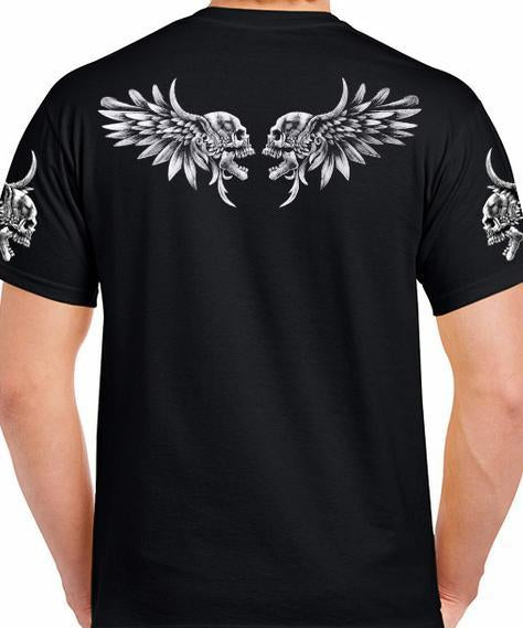 Badass Jewelry Feathered Fury Men's Black T-shirt