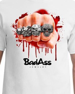 Badass Jewelry Fist Full of Skulls Men's T-shirt