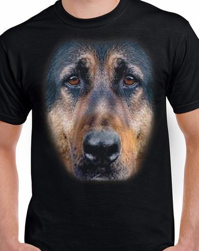 Badass Jewelry German Shepherd Face Men's Black T-shirt