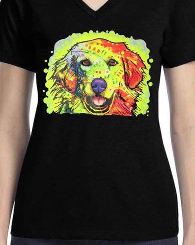 Badass Jewelry Golden Retriever Ladies' Black T-shirt