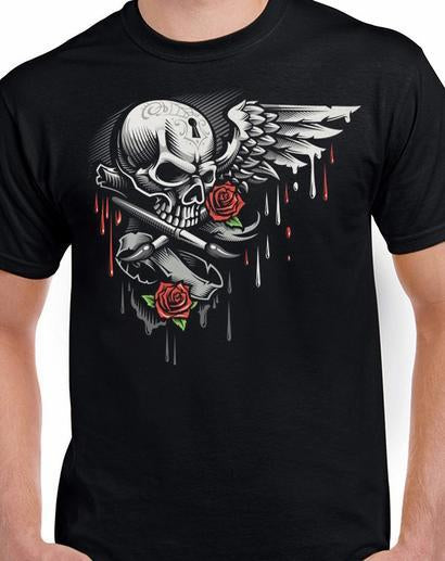 Badass Jewelry Inked Skull Men's Black T-shirt
