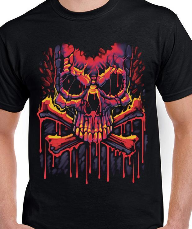 Badass Jewelry Melting Crossbones Men's Black T-shirt