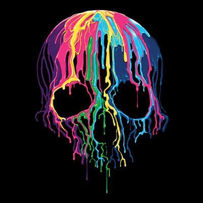 Badass Jewelry Melting Skull Men's Black T-shirt