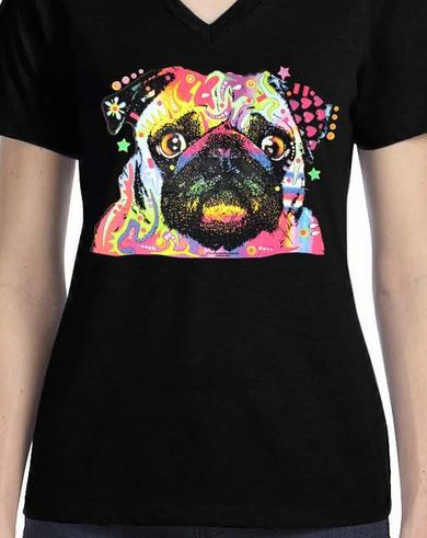 Badass Jewelry Pug Ladies' Black T-shirt