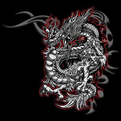 Badass Jewelry Red & Silver Dragon Ladies' White T-shirt
