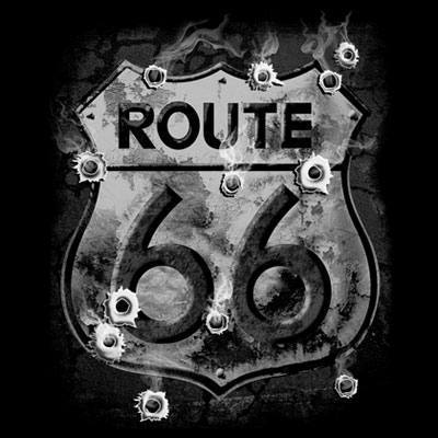 Badass Jewelry Route 66 Bullet Holes Men's Black T-shirt