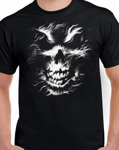 Badass Jewelry Silver Skull Men's Black T-shirt