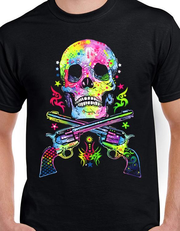Badass Jewelry Skull & Guns Men's Black T-shirt