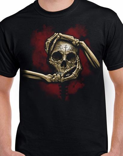 Badass Jewelry Skull Hands Men's Black T-shirt
