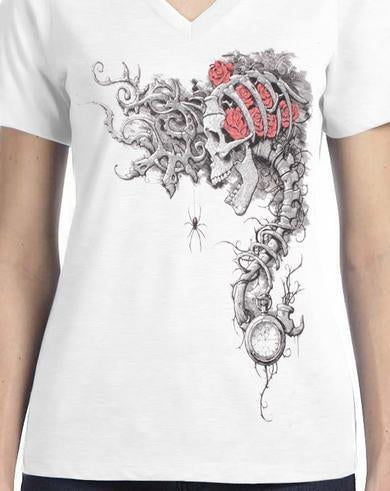 Badass Jewelry Time Keeper Ladies' White  T-shirt