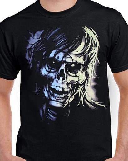 Badass Jewelry Zombie Closeup Men's Black T-shirt