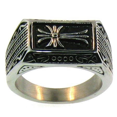 Cross Biker Ring (Stainless Steel)