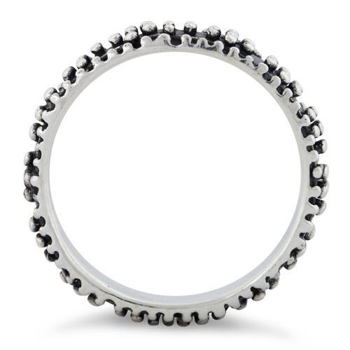 Sterling Silver Oxidized Dots Eternity Ring