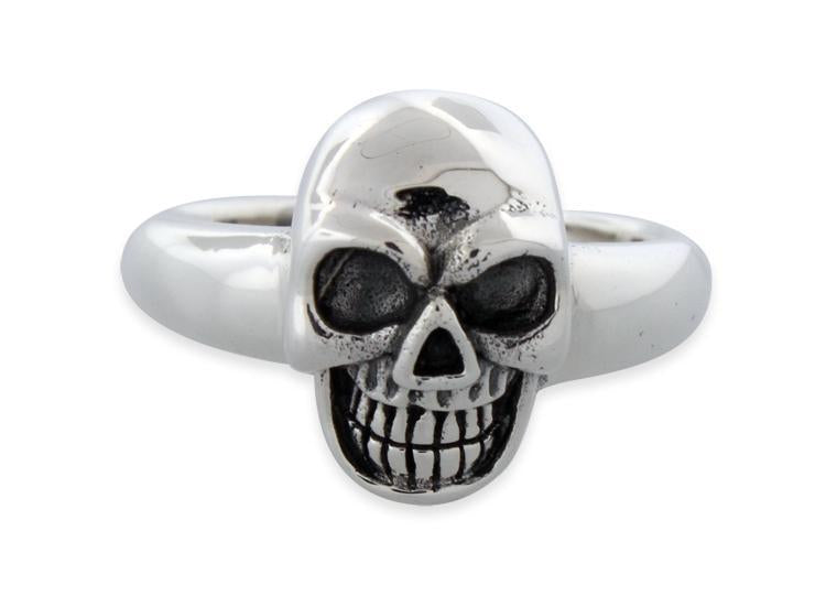 Ladies' Sterling Silver Plain Skull Adjustable Ring