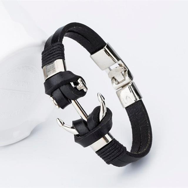 Anchor of Hope Leather Bracelet