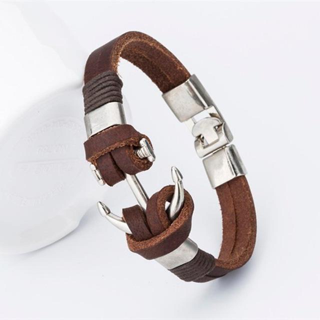 Anchor of Hope Leather Bracelet