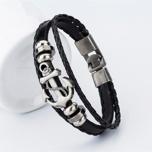 Anchor of Hope Leather Bracelet