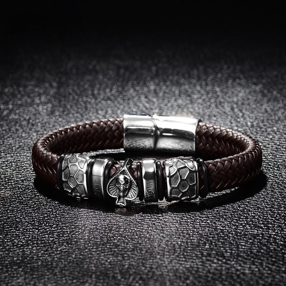 Fearless Spade Leather Bracelet