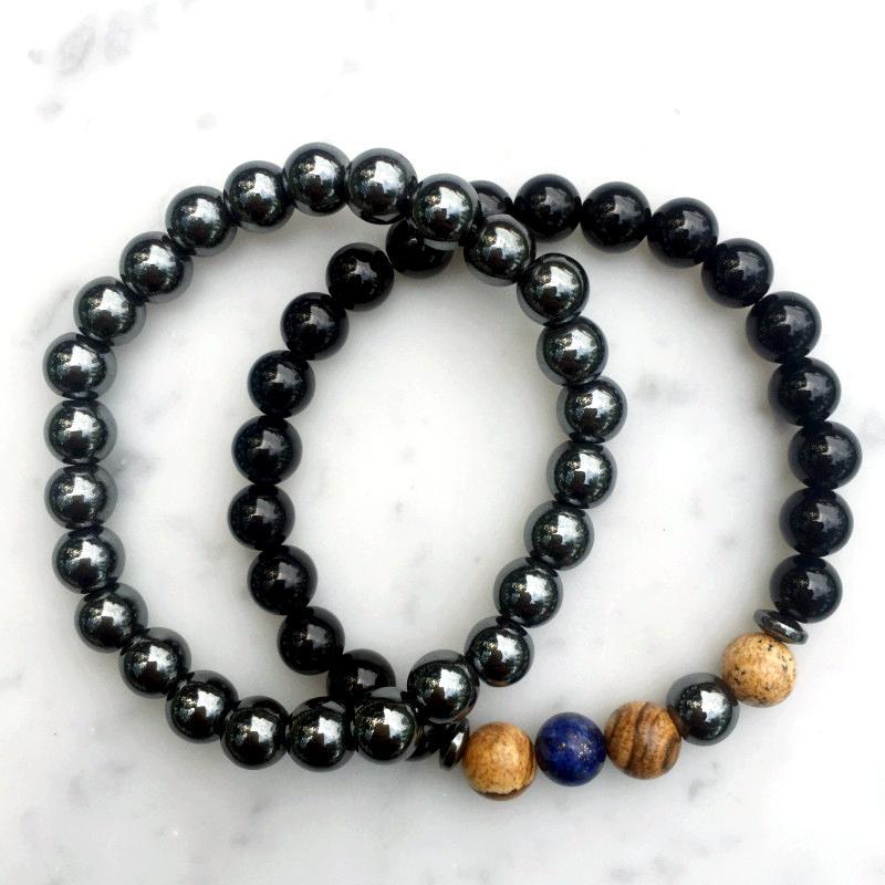 Super Warrio Hematite Bracelet Set 2pcs