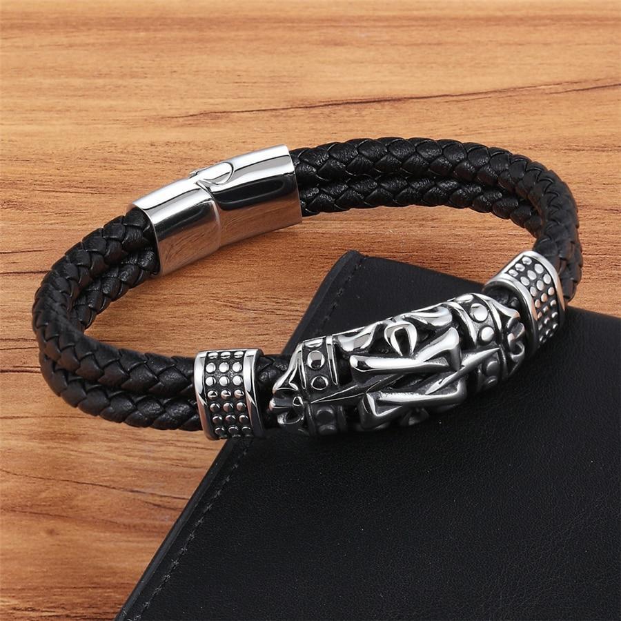 David's Star Leather Bracelet
