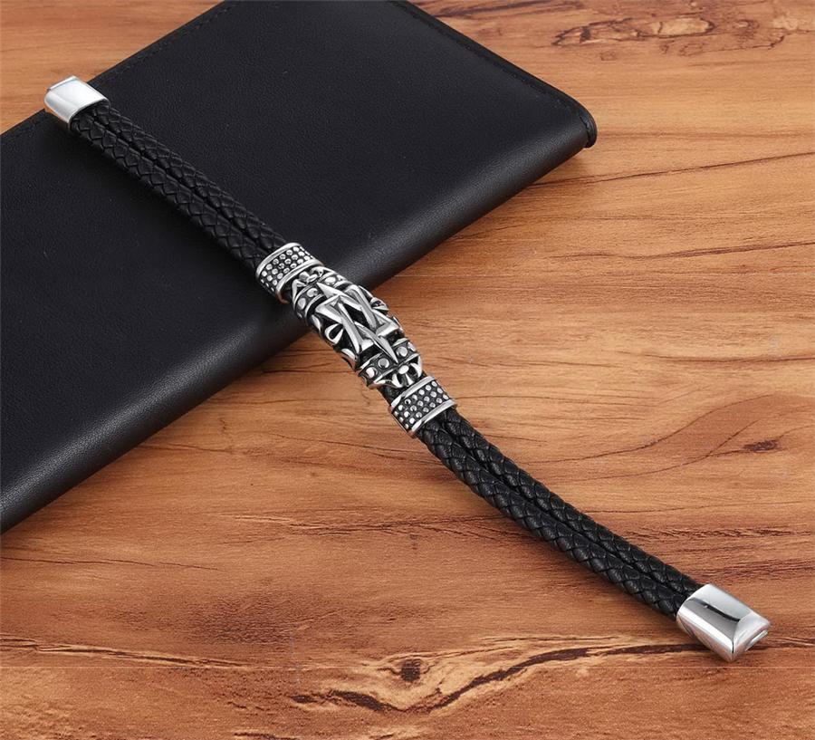 David's Star Leather Bracelet