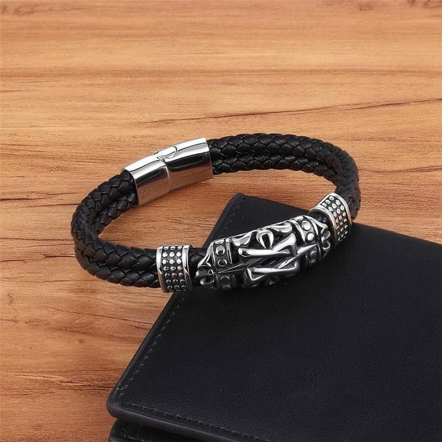 David's Star Leather Bracelet