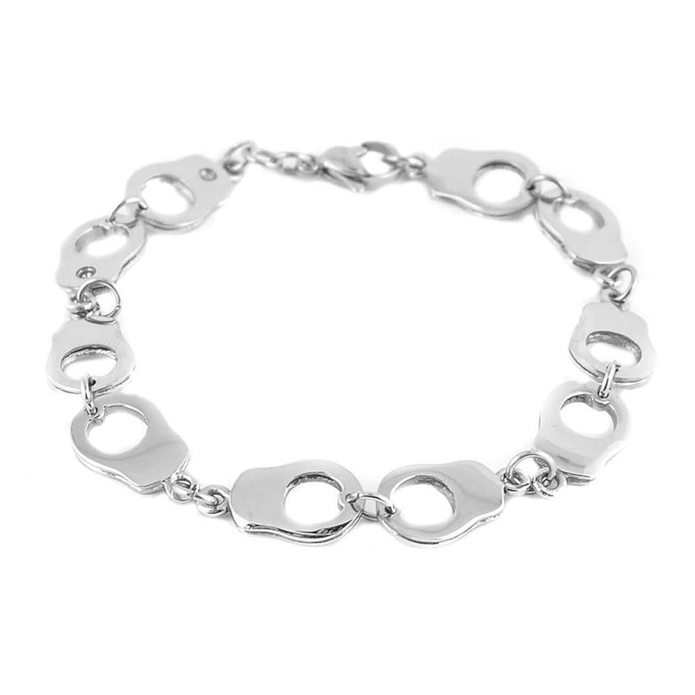 Women's Ten Handcuff Bracelet Stainless Steel Motorcycle Jewelry