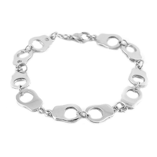 Women's Ten Handcuff Bracelet Stainless Steel Motorcycle Jewelry