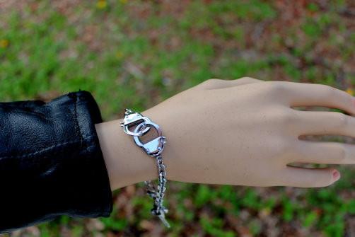 Women's Hand Cuff Bracelet Stainless Steel Motorcycle Jewelry