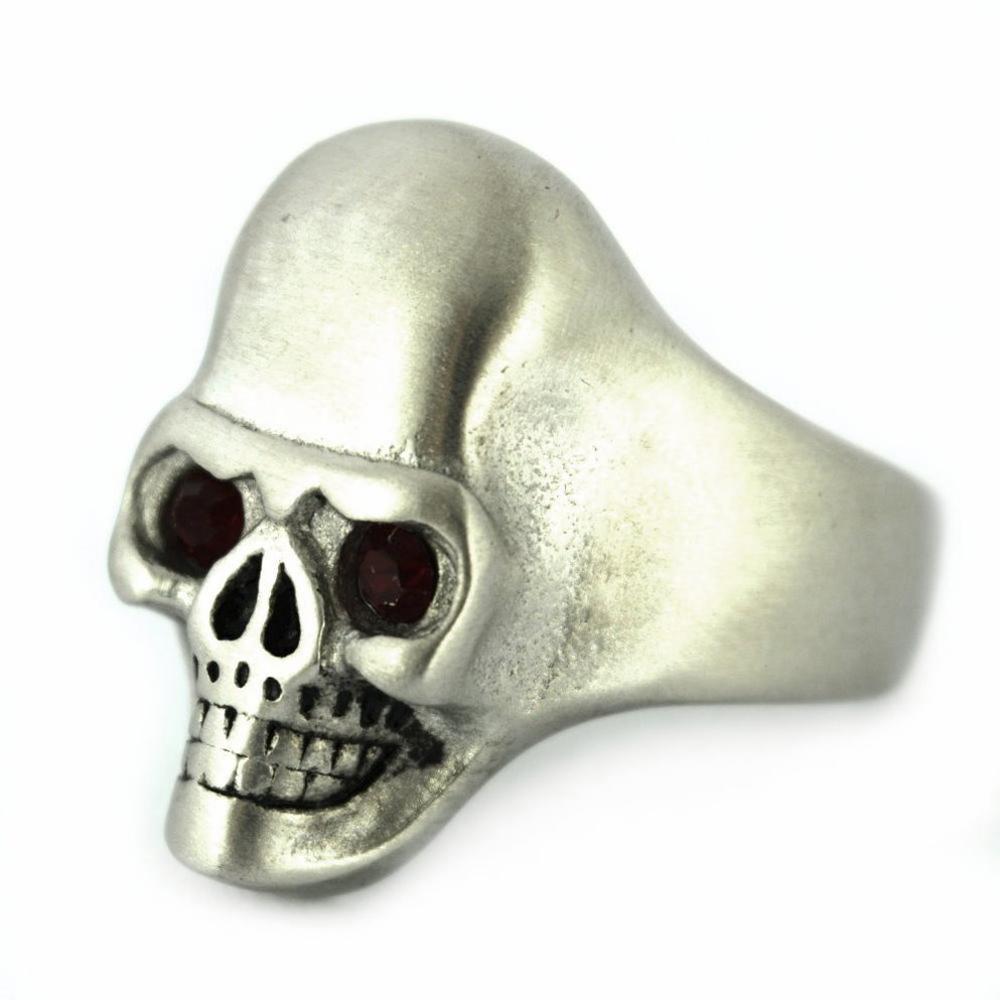 BRUSHED FINISH Ring Imitation Black Eyes Stainless Steel Solid Inside