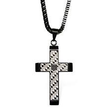 Black Cross with Black IP Necklace (Stainless Steel)