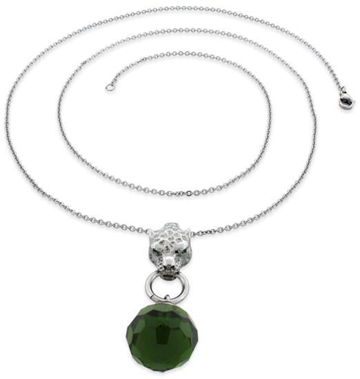 Stainless Steel Chained Tiger CZ Necklace