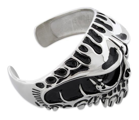 Stainless Steel Monster Skull Bangle Bracelet