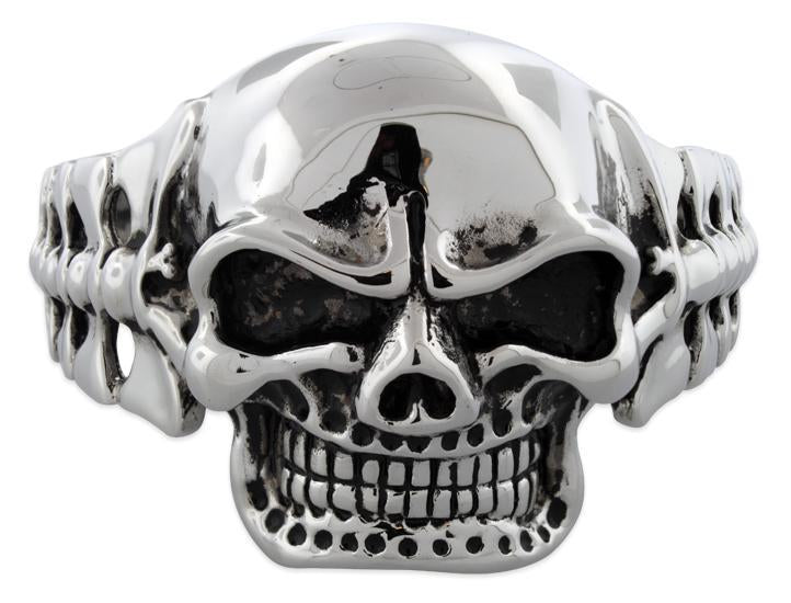 Stainless Steel Vertebrae Skull Bangle Bracelet
