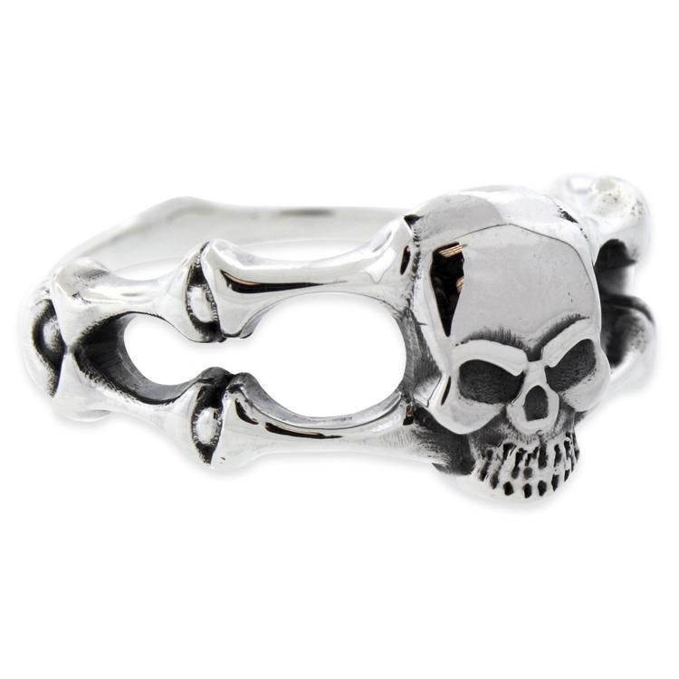 Sterling Silver Bones Connected Skull Ring