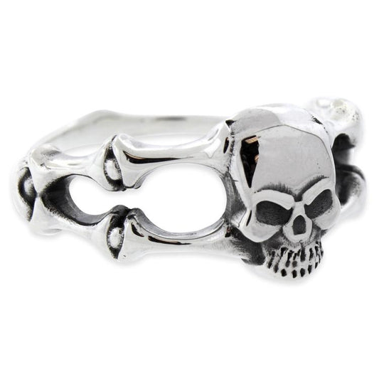 Sterling Silver Bones Connected Skull Ring